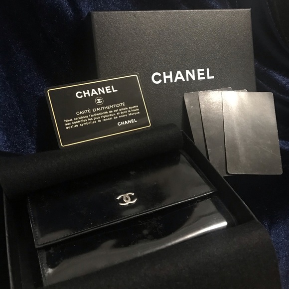 CHANEL Handbags - AUTHENTIC CHANEL PATENT LEATHER WALLET